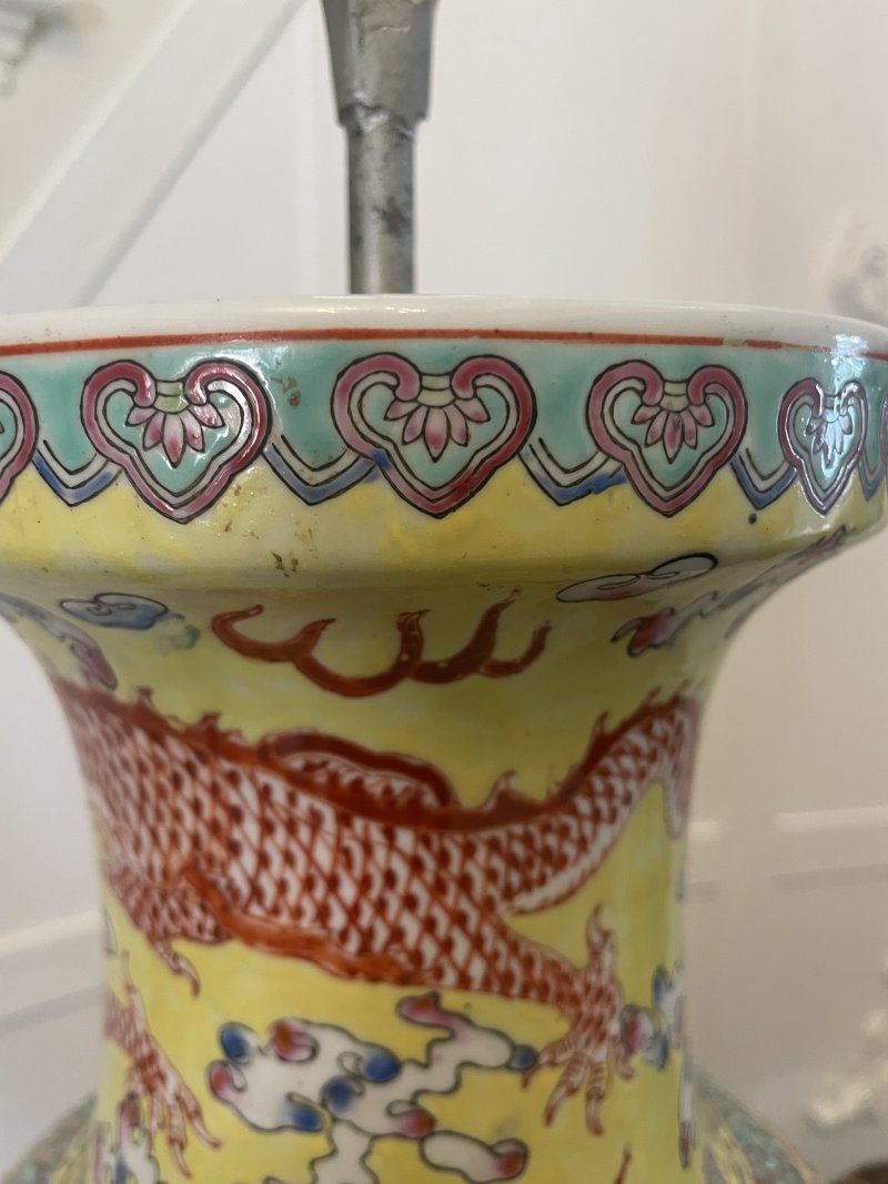 Large Pair of Antique 19th Century Chinese Porcelain Vase Lamps 105 x 24 cm - Image 11